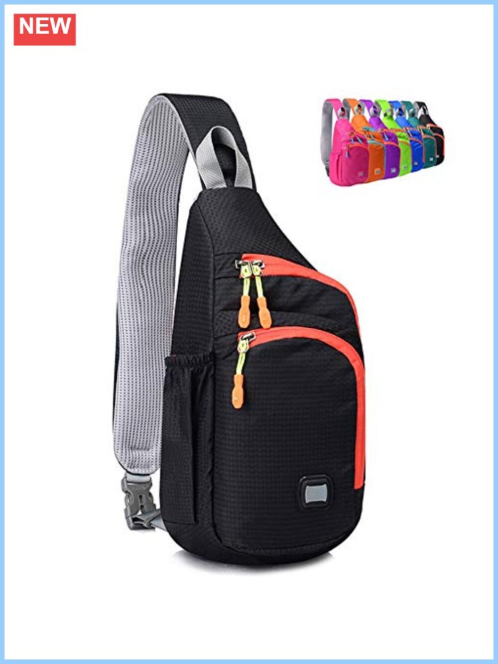 Water Resistant Nylon Sling Backpack Crossbody Daypack